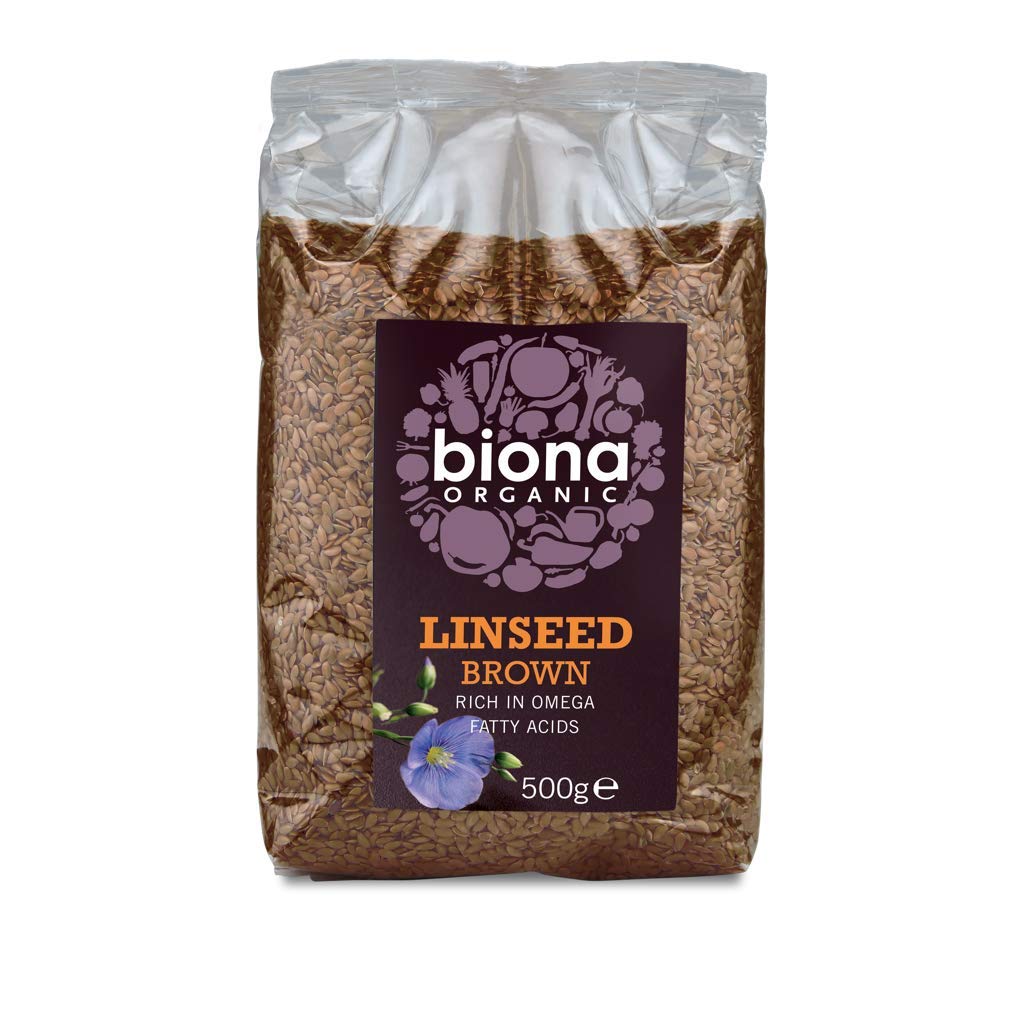 Organic Flaxseed Brown 500g - Premium Whole Flax Seeds for Baking, Smoothies & Healthy Recipes | High in Omega-3 & Fiber | Perfect for Yogurt Toppings, Salads & Homemade Bread