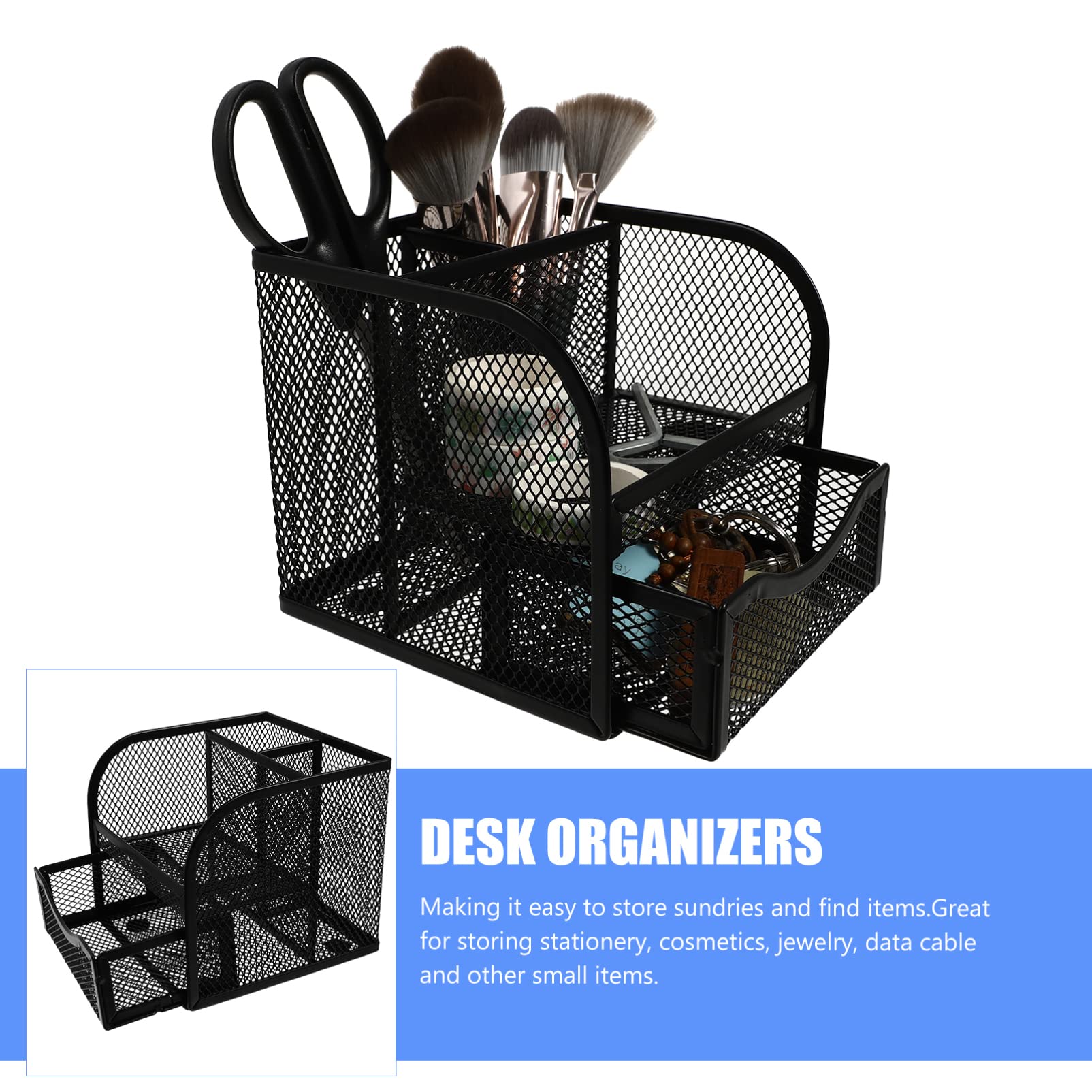 Desk Drawer Organizer with Shelf - Office Supplies & Pen Holder for Desk Organization | Perfect for Home Office, School, and Workspace Accessories Storage