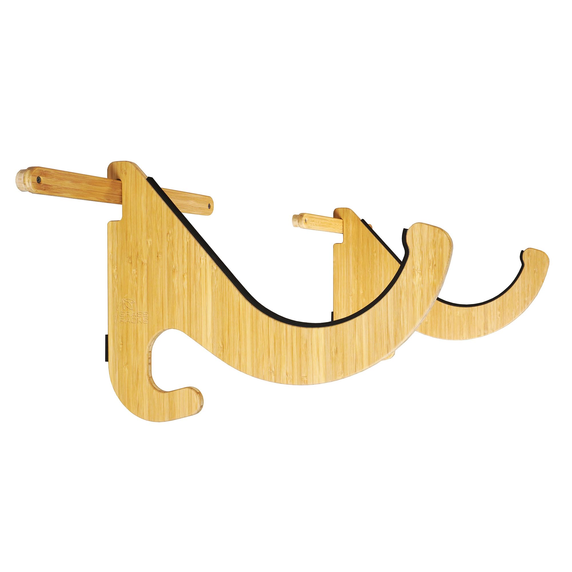 Premium Bamboo or Birch Wood Kayak & SUP Storage Rack - Heavy Duty Paddleboard Holder for 1 Kayak or Stand Up Paddle Board - Space Saving Wall Mount for Garage, Backyard, or Beach House (O'ahu Style)