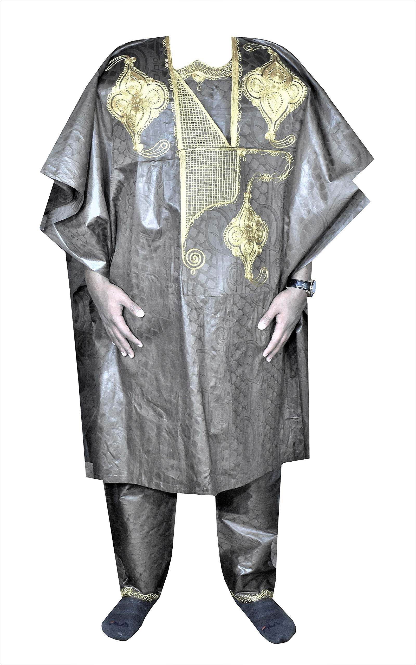 African Men's Clothing - Grand Boubou & Agbada Traditional Outfit | Handmade African Attire for Men | Perfect for Weddings, Festivals & Special Occasions