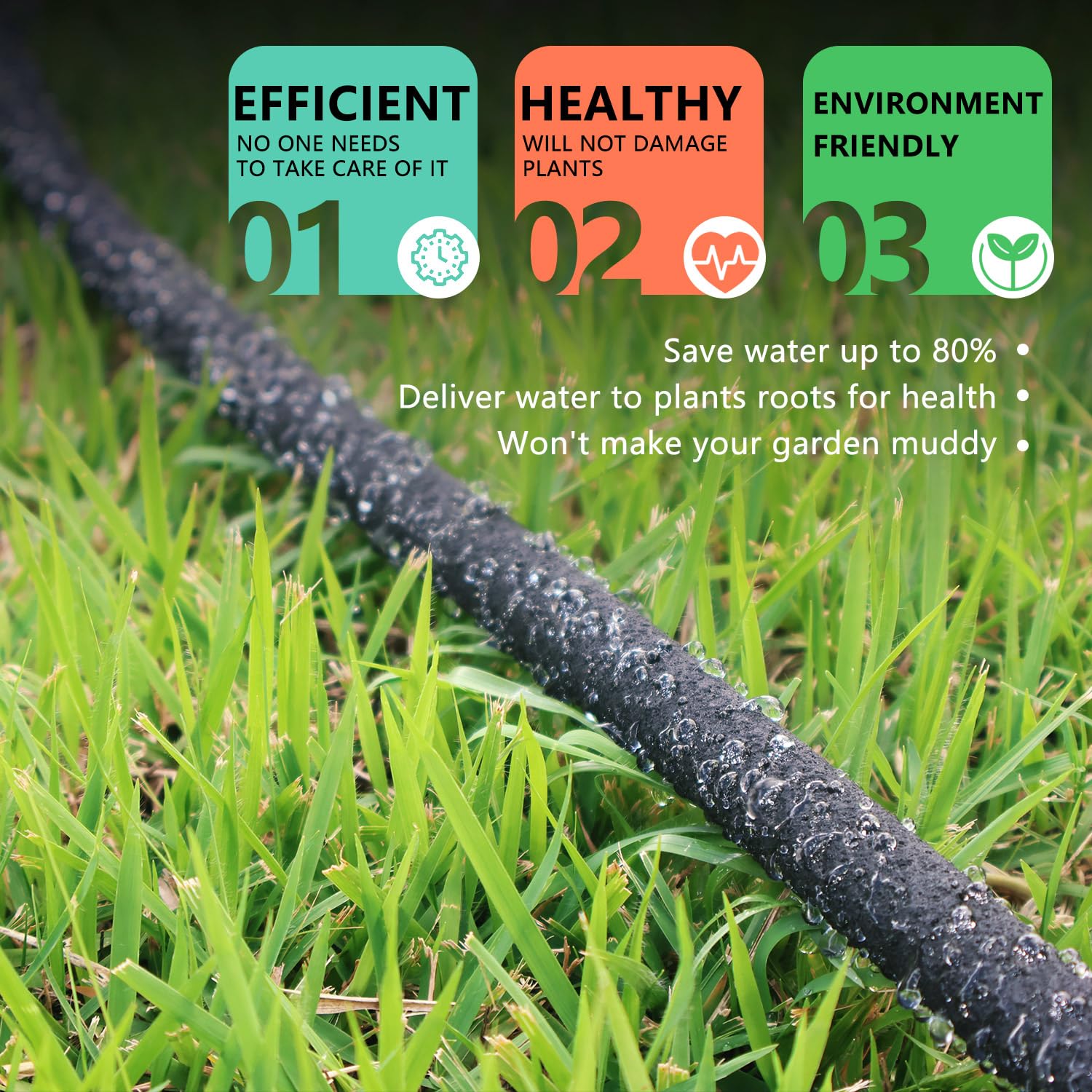 **1/2’’ 150 Ft Soaker Hose for Garden - Drip Irrigation System - Perfect for Flower Beds, Vegetable Gardens & Water Conservation**