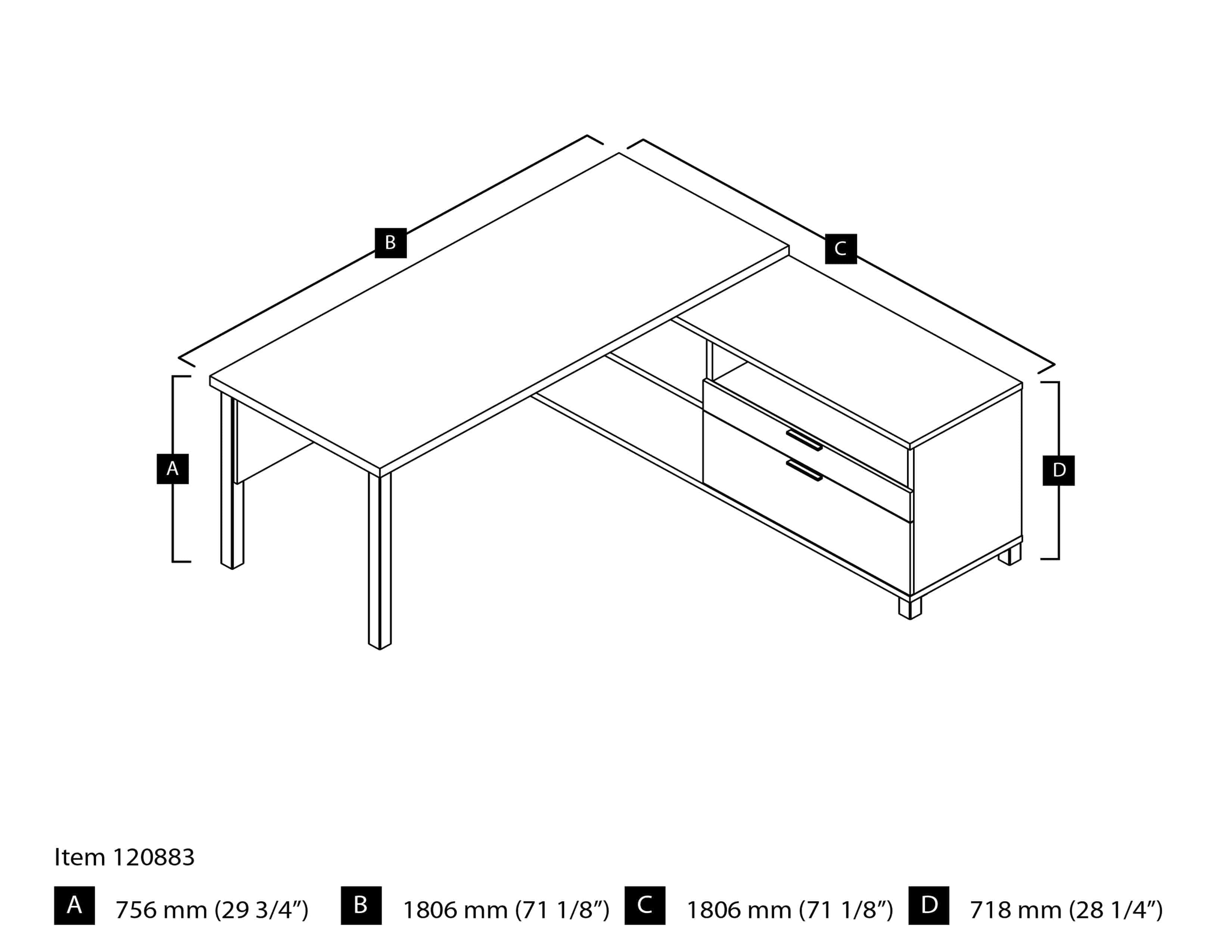 Pro Linea L Shaped Desk - Modern Bark Grey & White Home Office Computer Workstation | Perfect for Small Spaces, Gaming & Remote Work