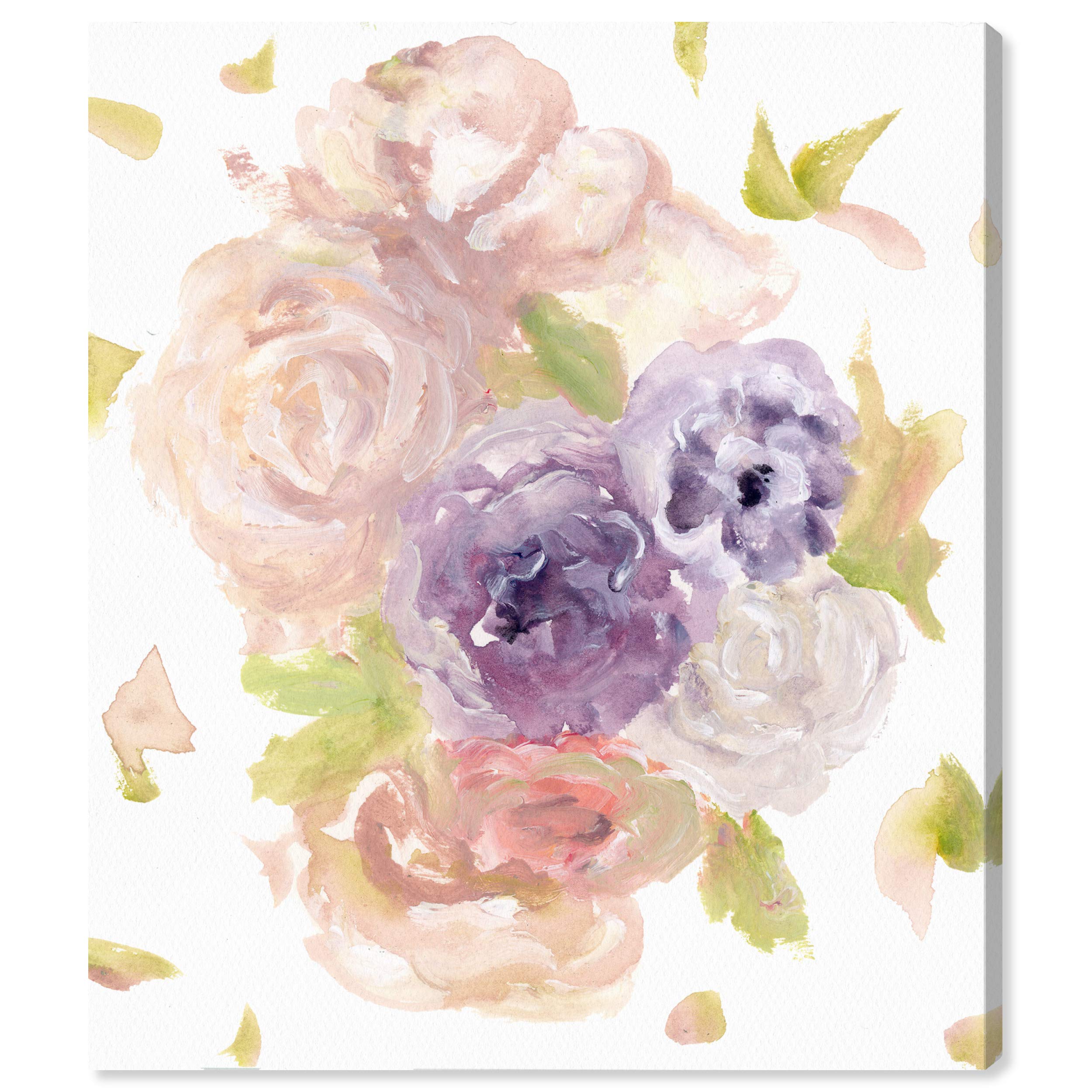 Oliver Gal Artist Co. Floral Wall Art Canvas Prints - 'Cute Pastels' Home Decor in Purple & Pink, 36x45 Inches - Perfect for Living Room, Bedroom & Office Decoration