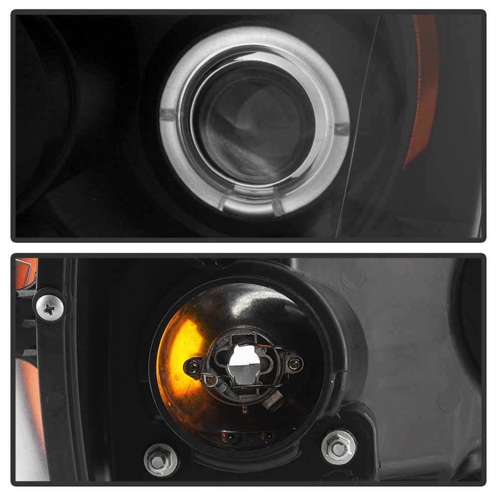 XTune LED Halo Headlights for Dodge Ram 1500 2006-2008 - Black/Clear Lens - High Performance Replacement Headlights for Night Driving & Off-Road Adventures