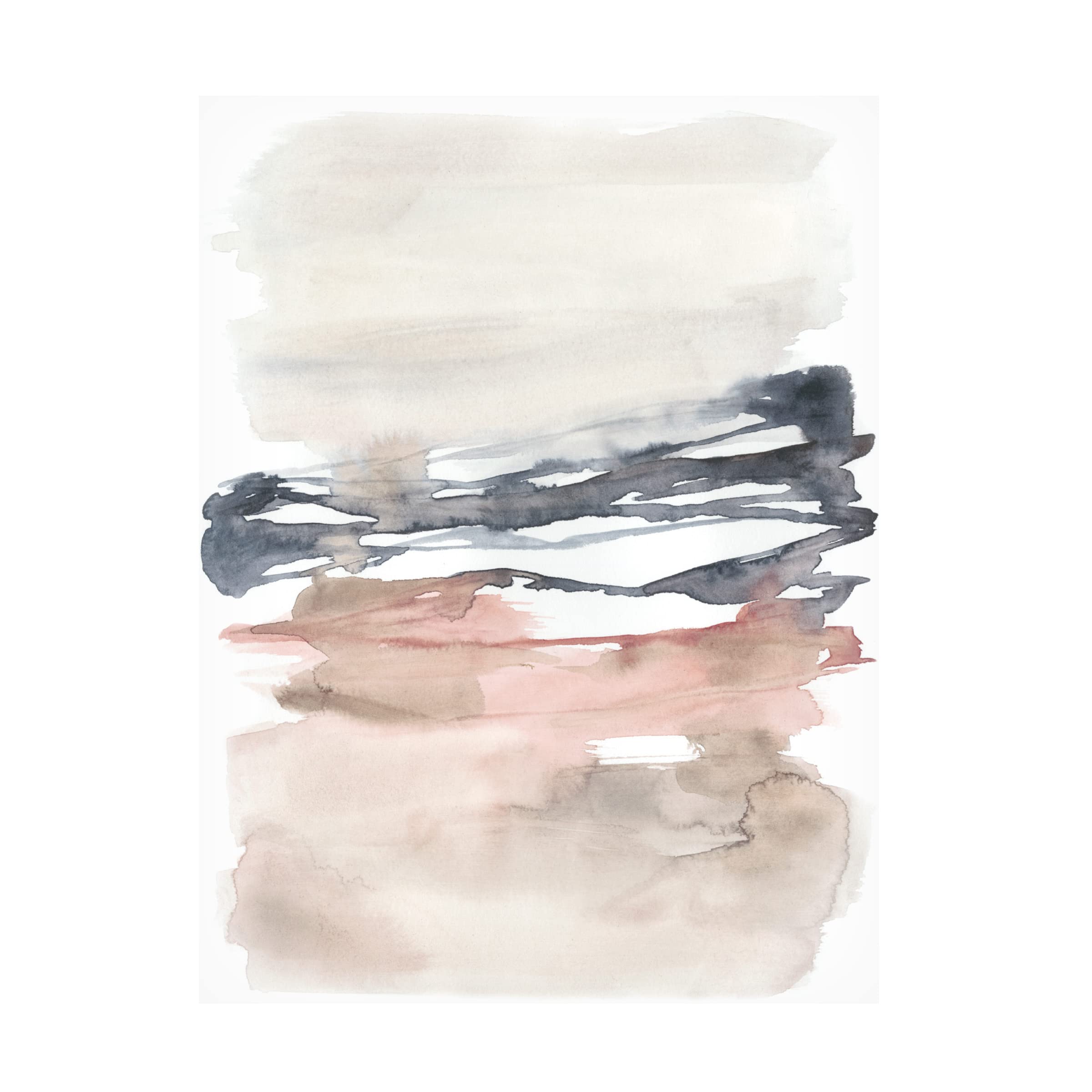 Jennifer Goldberger 'Tiered Horizon Line I' Canvas Wall Art - Modern Abstract Painting for Living Room, Bedroom & Office Decor