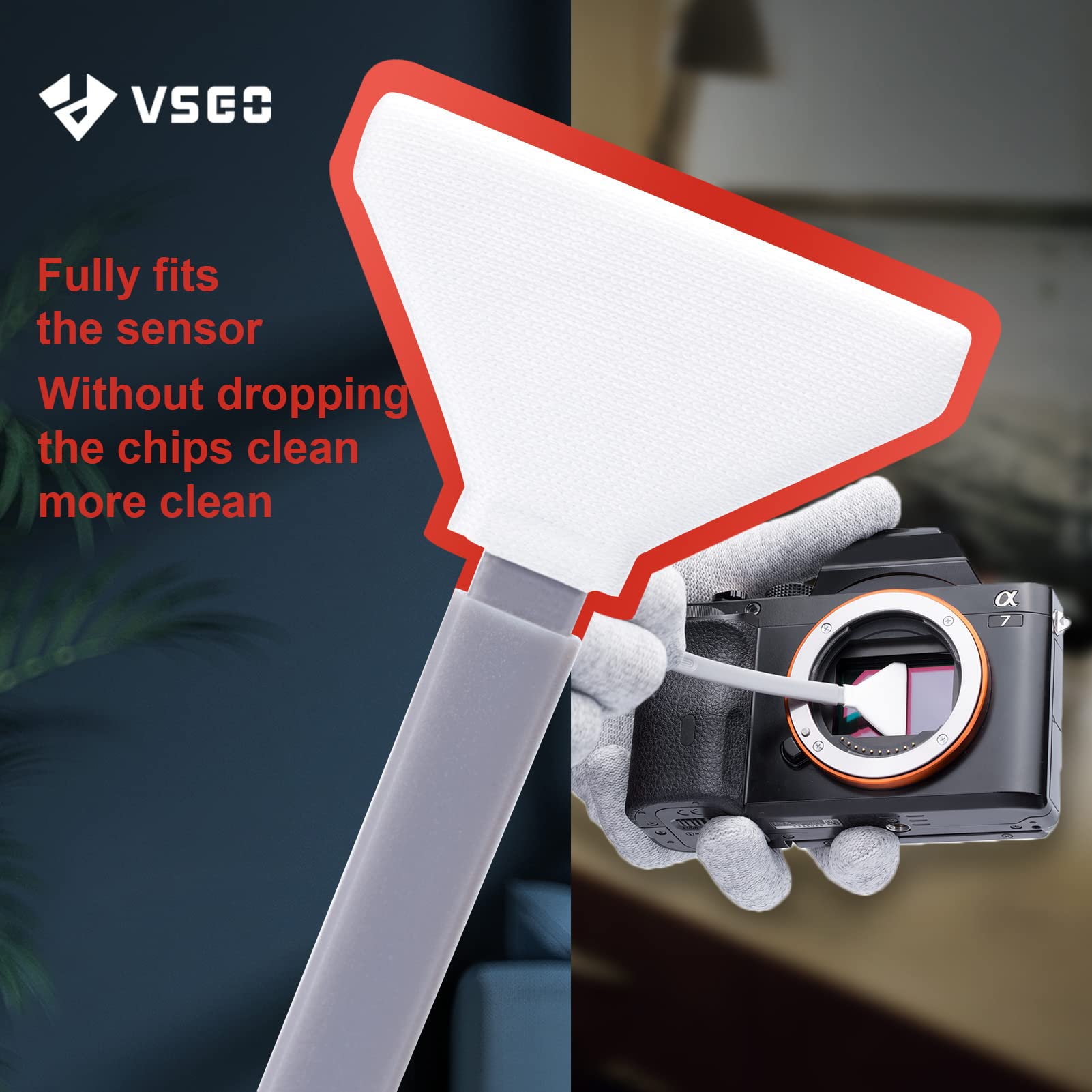 VSGO 34mm CMOS Sensor Cleaning Kit for Mirrorless & Medium Format Cameras - 12 Swabs & 10ml Cleaner (VS-S04E) | Professional Camera Maintenance for DSLR, Mirrorless & Digital Cameras