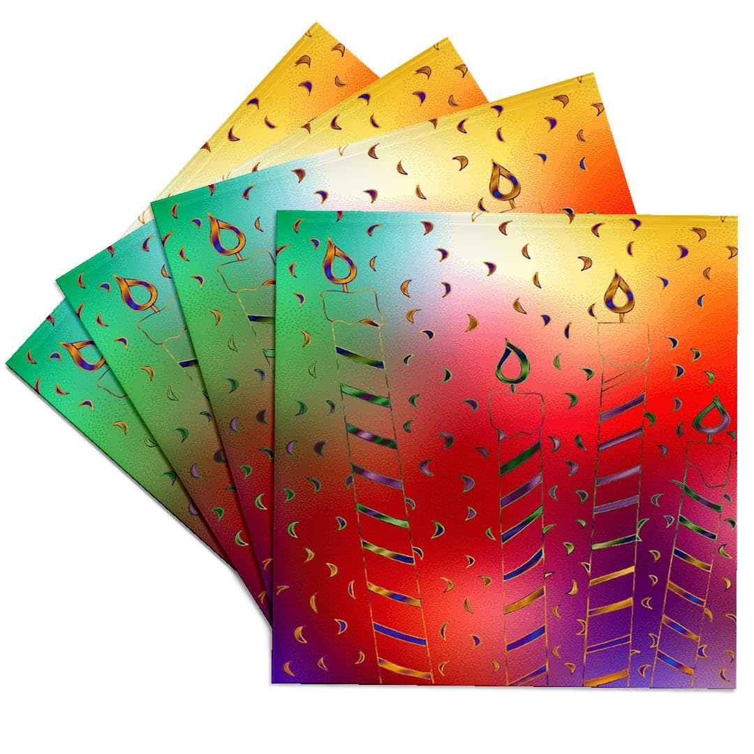 3dRose CST_13007_3 Colorful Candles Ceramic Tile Coasters Set of 4 - Perfect for Home Decor, Party Supplies & Table Protection