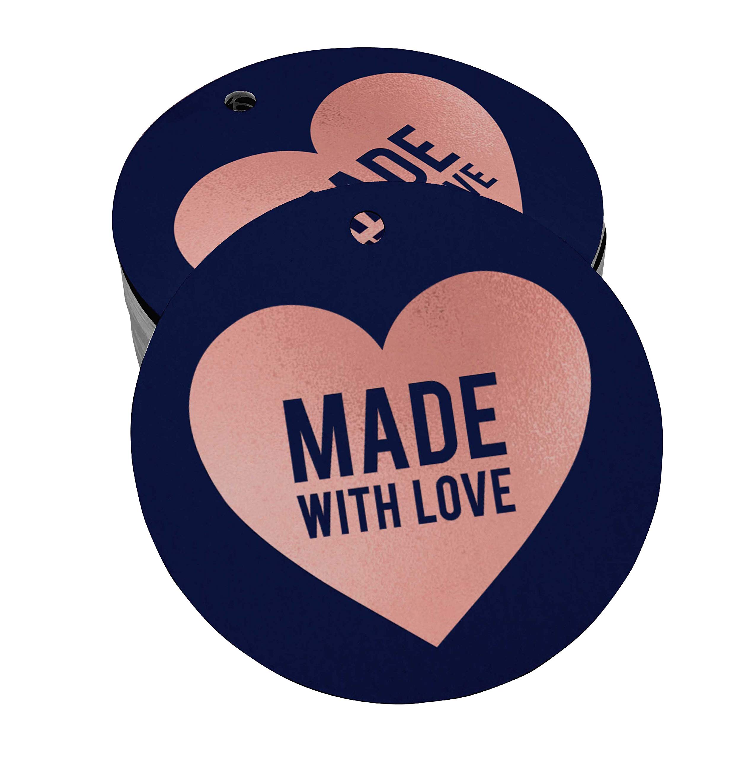 50 Pack Wedding Favor Tags - Rose Gold Foil Hang Tags for Bridal Shower, DIY Crafts & Party Decorations - Elegant Gift Tags for Wedding Favors, Baby Showers & Special Events