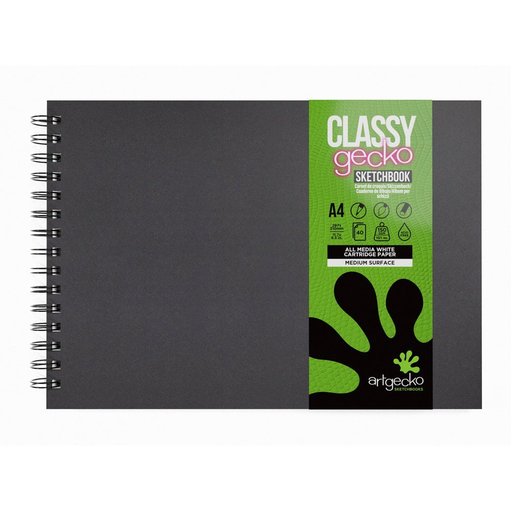 Premium A4 Landscape Sketchbook - 80 Pages (40 Sheets) 150gsm White Paper for Artists, Drawing & Sketching | Perfect for Travel, Studio & Outdoor Use