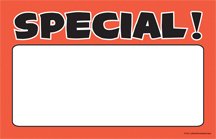 FCB101 Fluorescent Sale Price Cards - 100 Pack (5.5