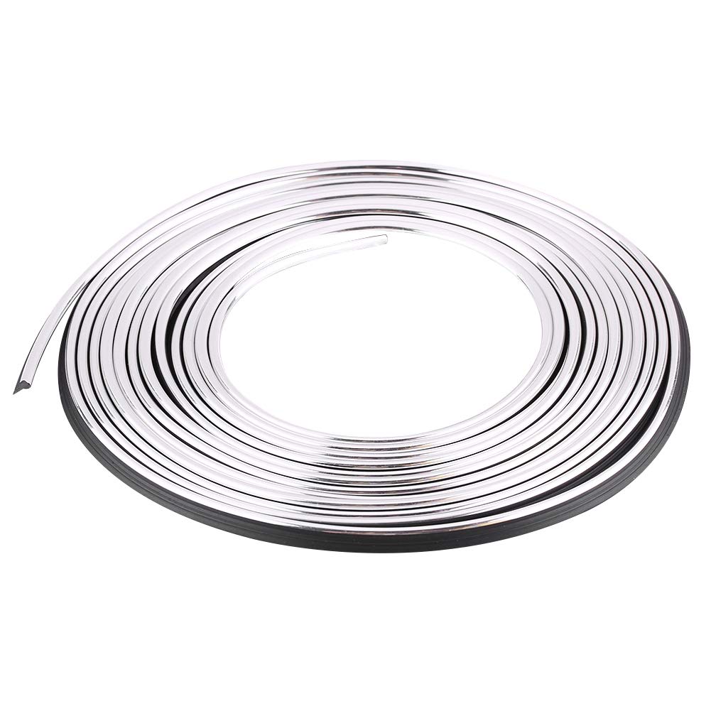 3D DIY High-End Latex Car Interior & Exterior Moulding Trim Strip - 5M/16.4FT Silver - Perfect for Door Edge Protection, Dashboard Decoration & Vehicle Customization