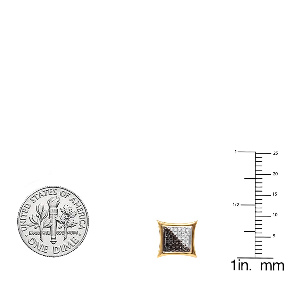 Dazzlingrock 0.15ct White & Black Diamond Kite Stud Earrings - Micro Pave Setting, Hypoallergenic Jewelry for Women, Perfect Gift for Anniversary, Birthday & Special Occasions