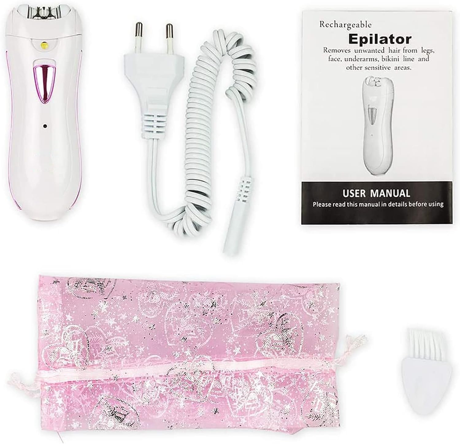 Electric Epilator for Women - Painless Hair Removal for Legs, Arms, Bikini & Face | Portable Rechargeable Ladies Shaver Trimmer | Perfect for Travel, Home & Salon Use