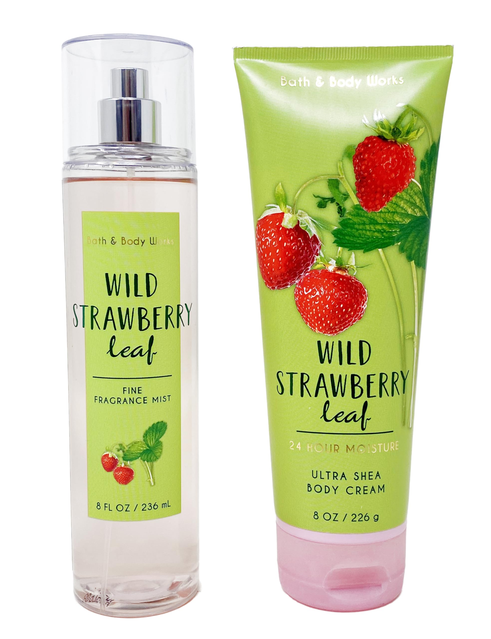 Bath & Body Works Wild Strawberry Leaf Gift Set - Fine Fragrance Mist & Body Cream Duo | Fresh Floral Scent for Women, Daily Moisturizing & Perfuming | Perfect for Gifts, Self-Care & Everyday Use