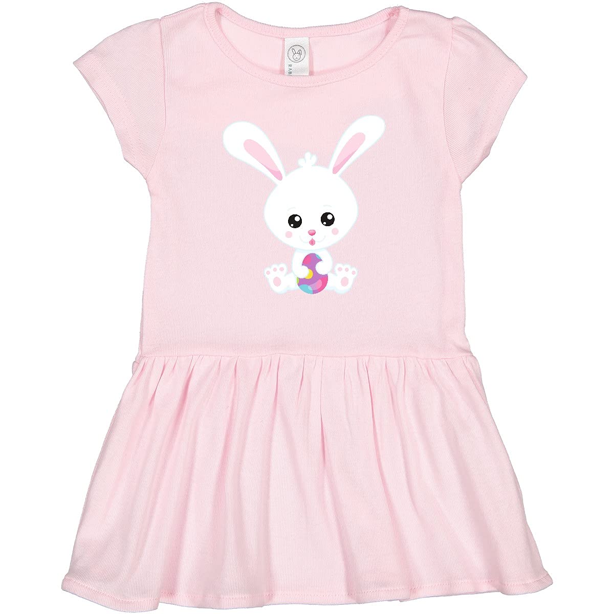 Easter Bunny Dress for Toddlers - Cute White Bunny & Eggs Design for Easter Party