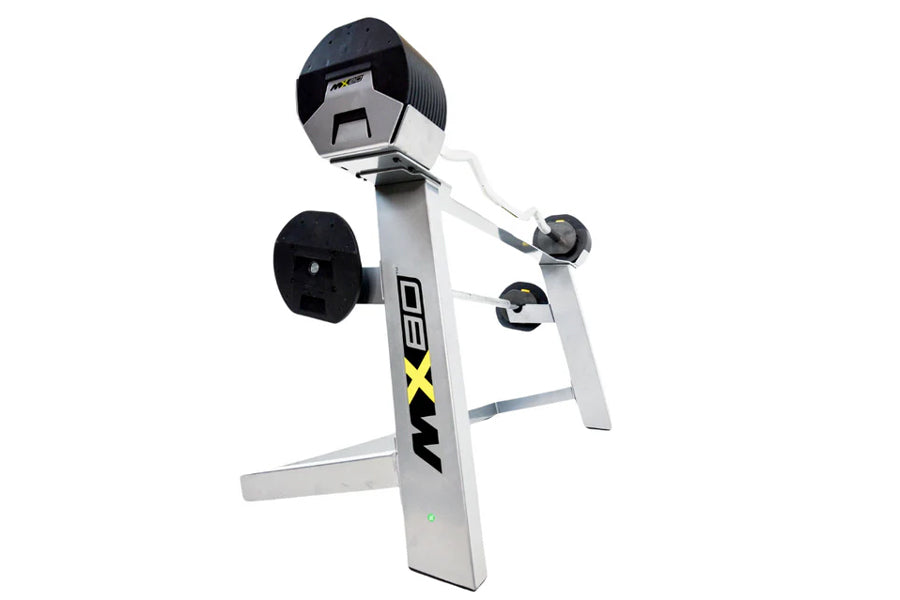 MX80 Rapid Change Adjustable Barbell & Curl Bar System (20-80lbs) - Home Gym Equipment for Strength Training & Weightlifting Workouts