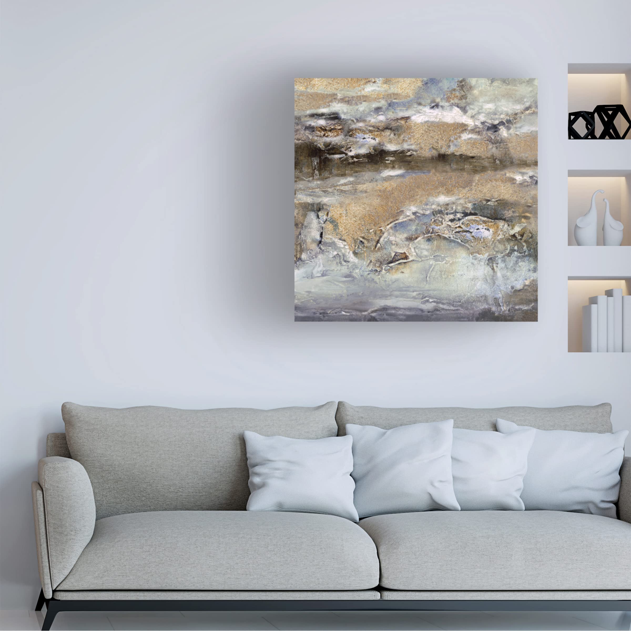 Scherrer Finch 'Gilt Sandstone I' Canvas Wall Art - Handmade Modern Abstract Painting for Living Room, Bedroom & Office Decor - Perfect Gift for Art Lovers
