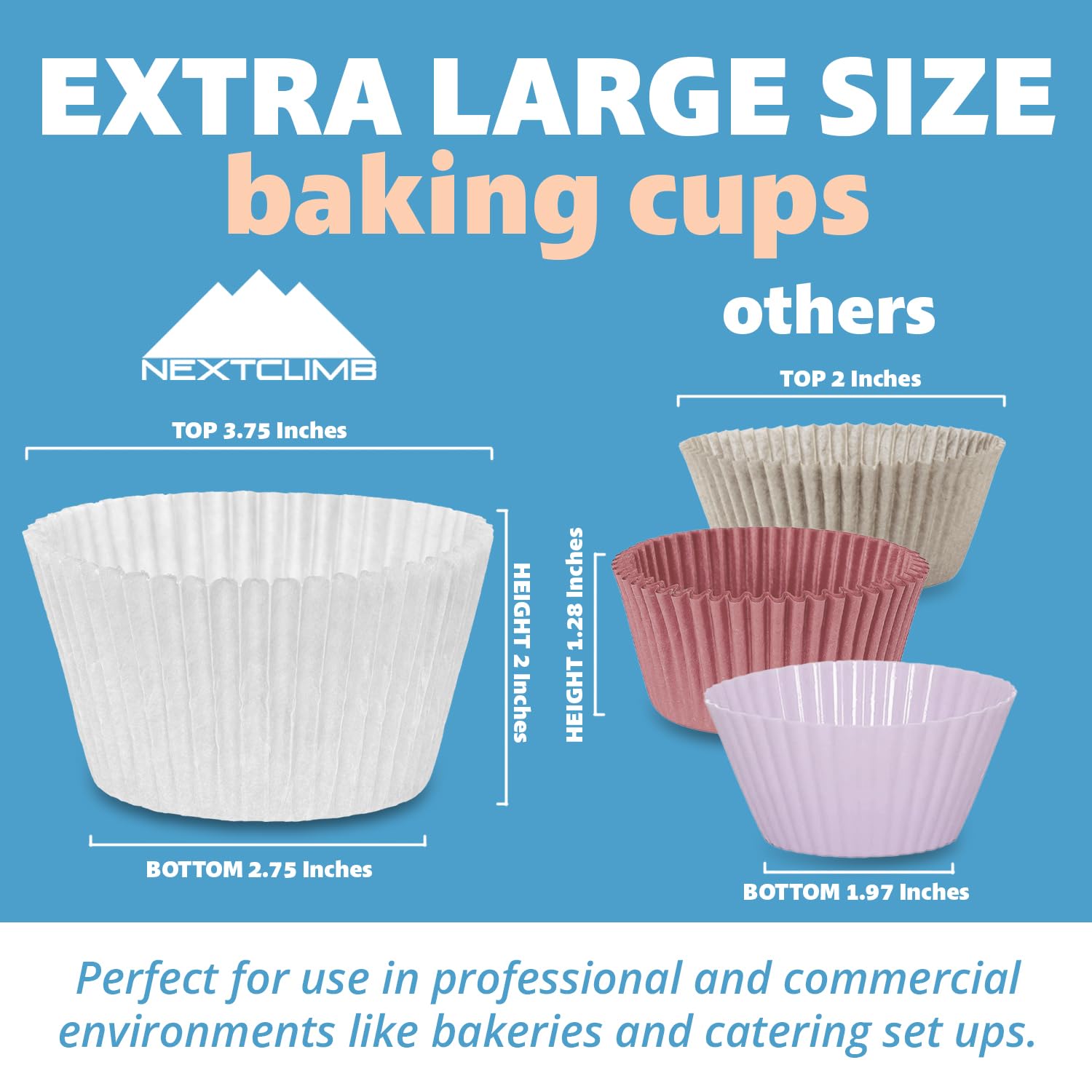 200pcs Extra Large White Muffin Liners - Thick Jumbo Parchment Paper Cupcake Wrappers, Greaseproof Baking Cups for Muffins, Cupcakes & Pastries - Perfect for Home Baking, Party Treats & Holiday Desserts