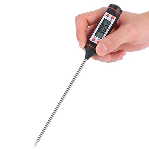 High Precision Digital Cooking Thermometer with LCD Display - Instant Read Meat Thermometer for Grilling, Roasting, Baking - Perfect for Turkey, Lamb, Bread & Candy Making - Essential Kitchen Tool for BBQ, Home Cooking & Professional Chefs