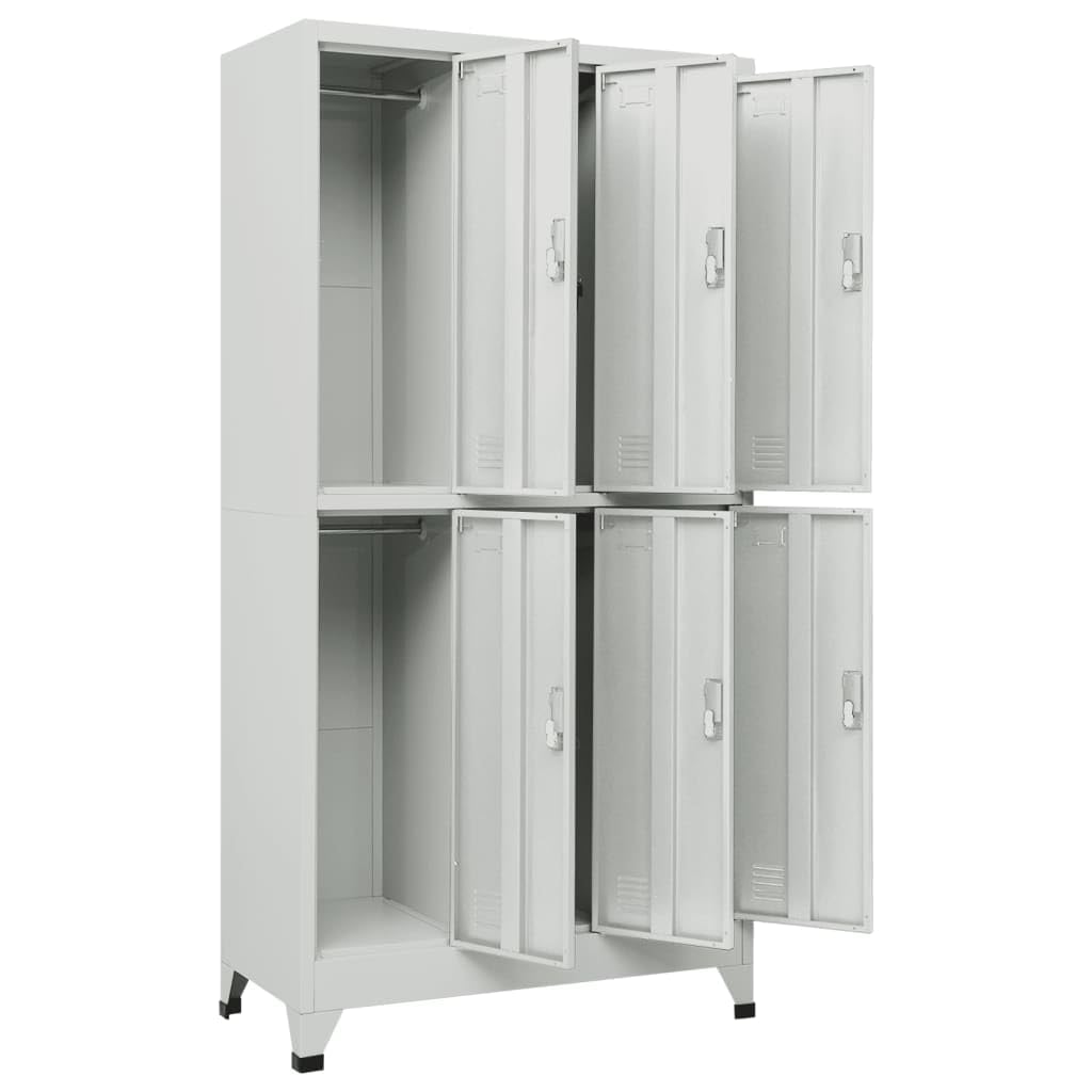 Steel Grey 6-Compartment File Cabinet - Heavy Duty Metal Storage Organizer for Office, Home & School Documents