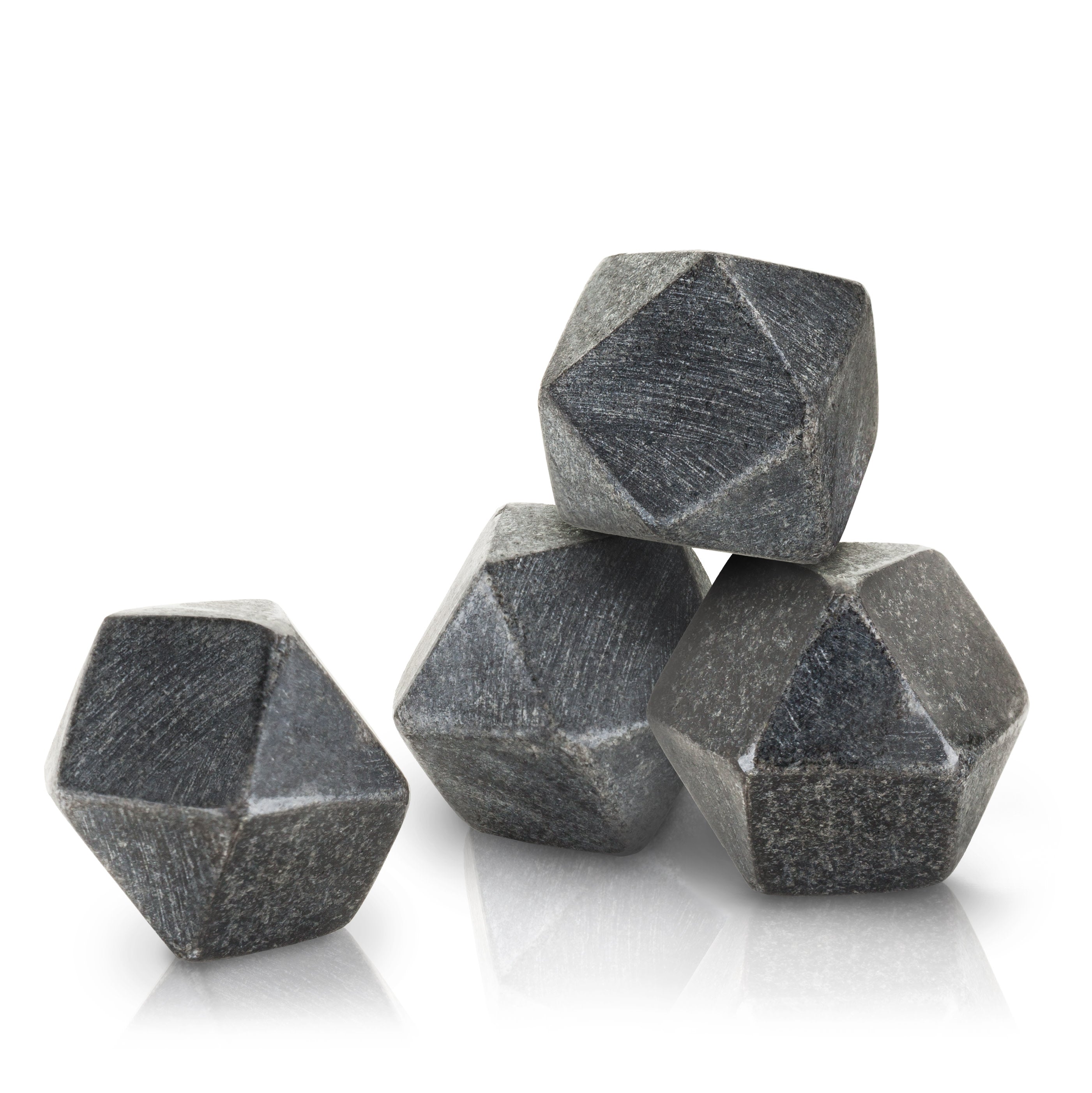 Premium Basalt Hexagon Stones Set of 4 - Natural Massage Hot/Cold Therapy Rocks for Spa, Facial, and Relaxation Treatments