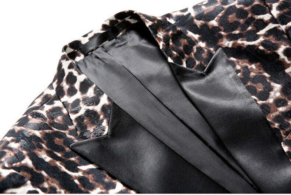 Men's 2-Piece Leopard Grain Suit Set - Single Button Business Jacket & Pants | Formal Office Wear, Wedding Attire & Special Occasion Outfit