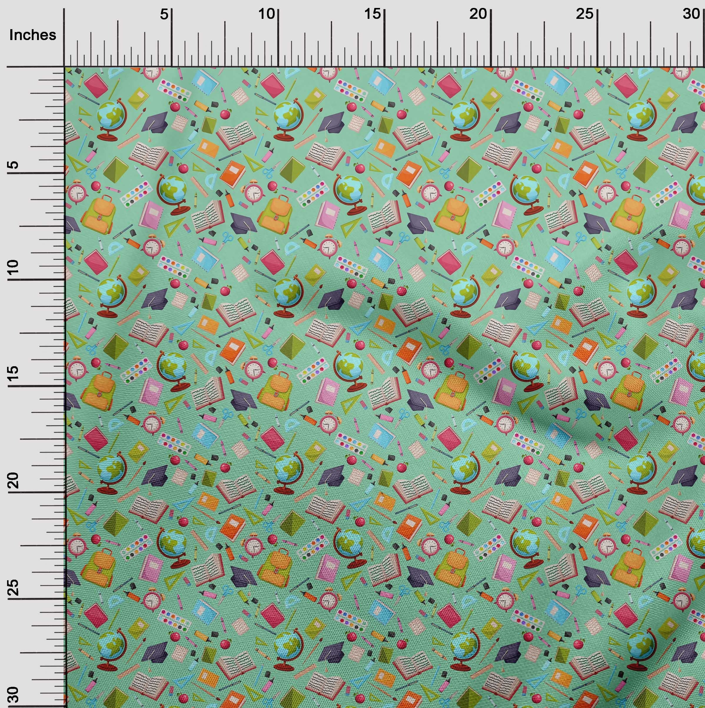 oneOone Silk Tabby Sea Green Fabric - 42 Inch Wide Printed DIY Sewing Material for Kids Clothing & Crafts | Perfect for Dresses, Quilting & Home Decor Projects