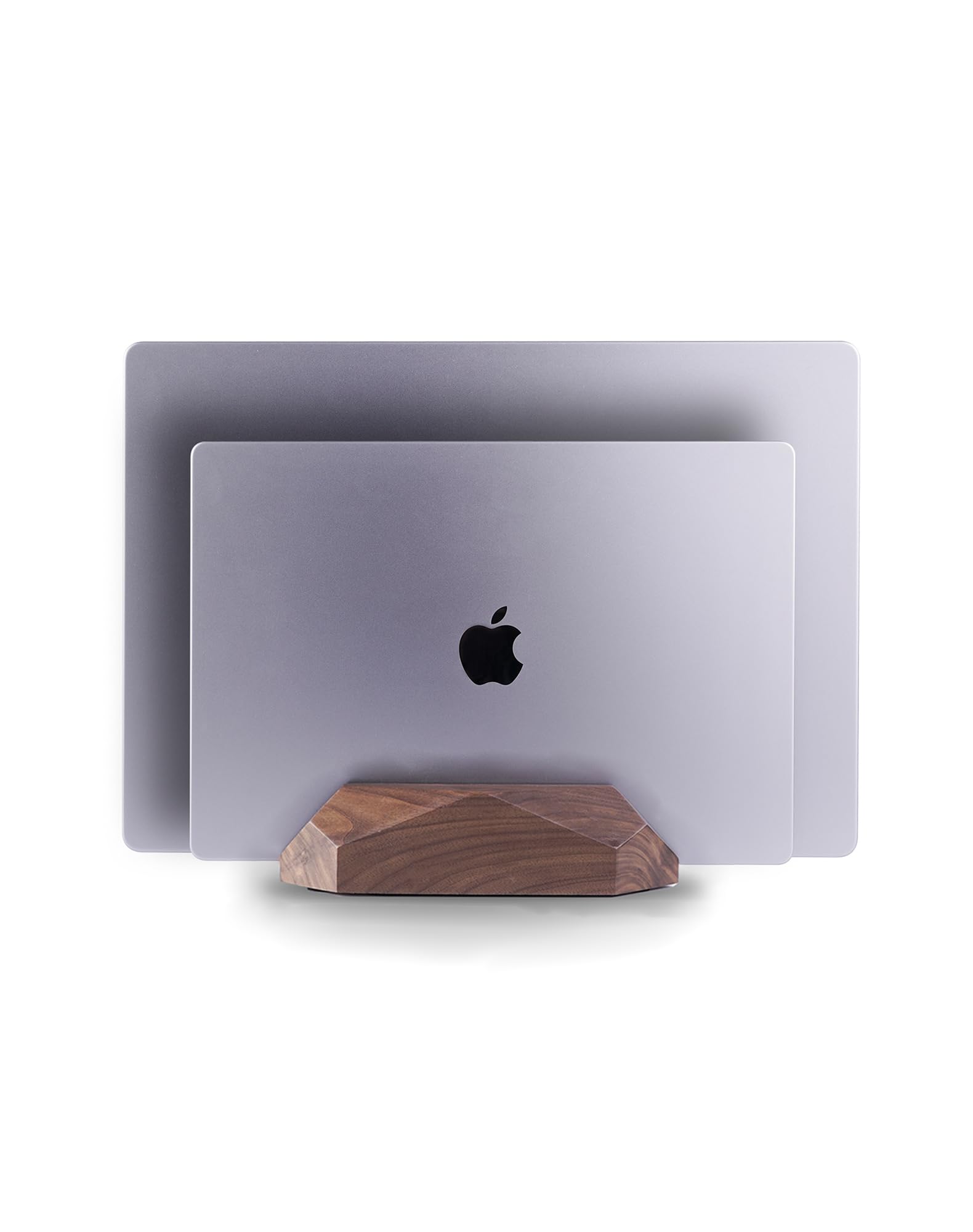 Dual Vertical Laptop Stand for MacBook & Surface Pro - 2 Slot Wooden Laptop Holder for Desk, Space Saving Widen Dock - Perfect for Home Office, Workspace & Multi-Monitor Setup