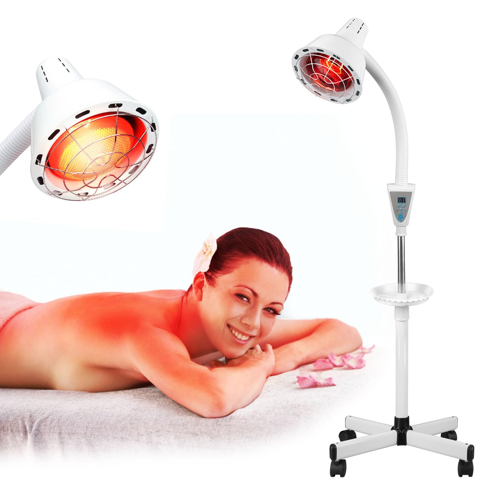 275W Infrared Heat Therapy Lamp with Stand - Adjustable Red Light for Pain Relief, Muscle Aches & Body Relaxation | Home Physical Therapy & Wellness Solution