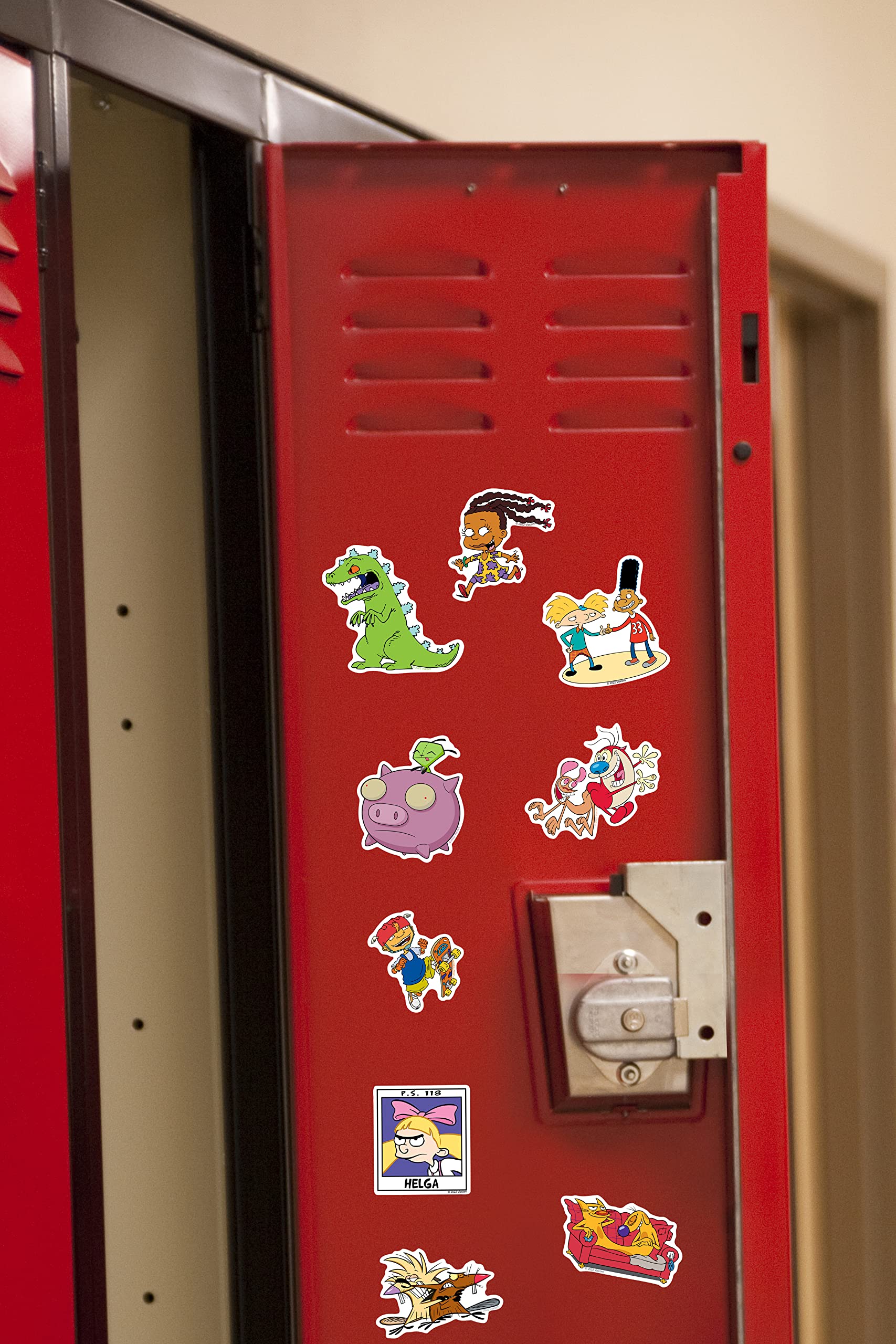 Nickelodeon 90's Nostalgic Sticker Pack - 50 Large Die-Cut Vinyl Stickers for Laptop, Water Bottle, Scrapbooking, Tablet & Skateboard - Indoor & Outdoor Decoration - Perfect for DIY Crafts, School Supplies & Gift Giving