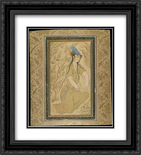 Reza Abbasi 20x22 Black Ornate Framed Museum Art Print - Elegant Wall Decor for Girls Room, Bedroom, Nursery & Home Office | Perfect for Home Decor, Gift Giving & Interior Design