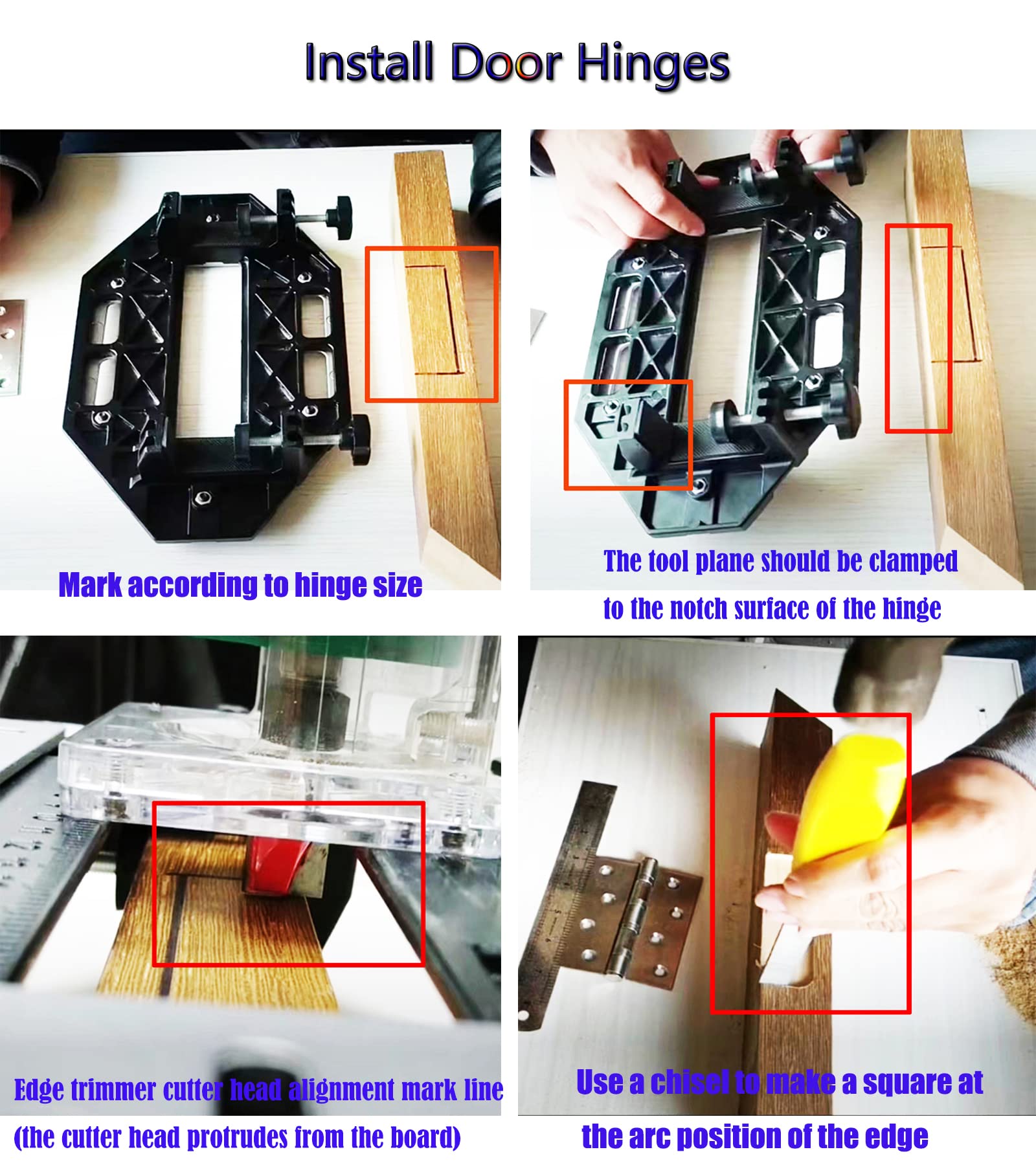 Premium Aluminum Alloy Door Hinge Jig - Professional Woodworking Hole Opener & Slotting Locator for Cabinet & Kitchen Door Installation | Perfect for DIY Home Improvement & Furniture Making Projects
