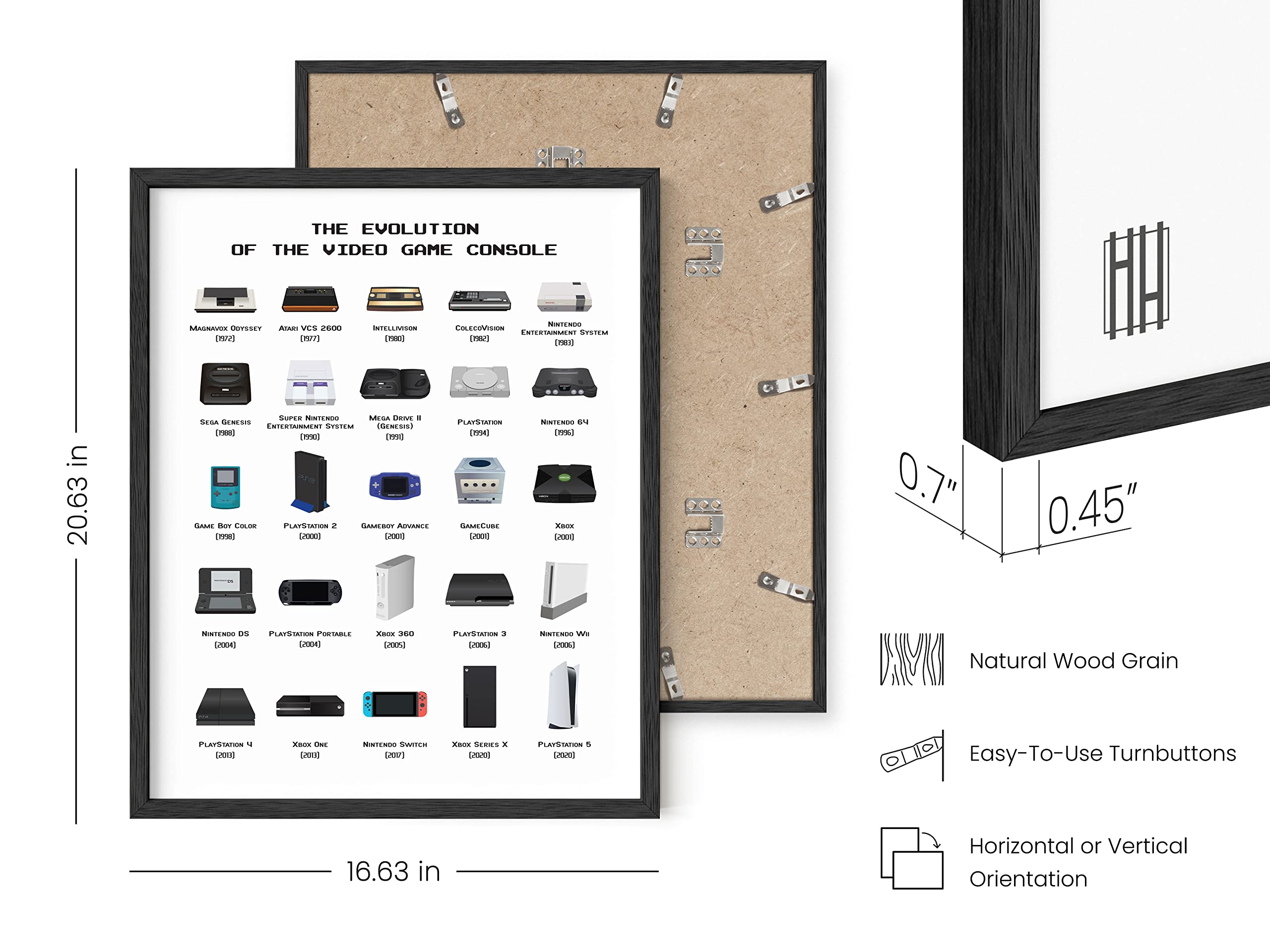 HAUS AND HUES Video Game Wall Art - 16x20 Framed Gaming Poster for Boys Room Decor, Gamer Gift & Man Cave Wall Decor (Black Frame) - Perfect for Gaming Rooms, Bedrooms & Game Themed Parties