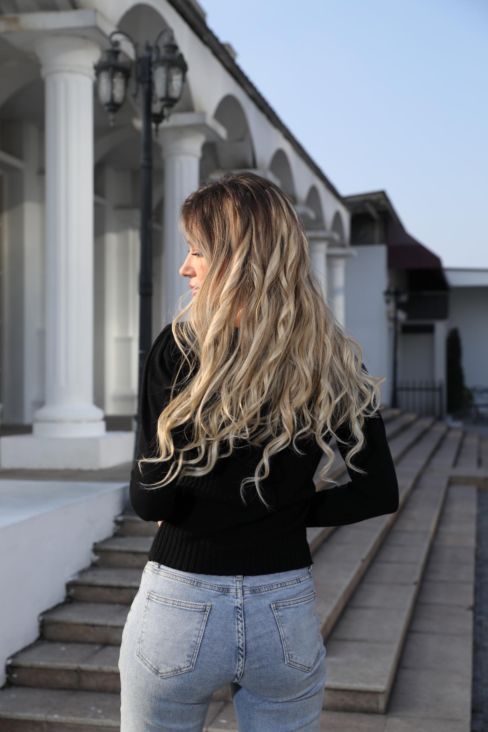Clip in Hair Extensions 20 Inch - 100% Remy Human Hair 120g (7pcs) Ash Blonde/Lightest Blonde #18/613 - Thick Straight Natural Hair Extensions for Volume & Length - Perfect for Parties, Weddings & Daily Styling
