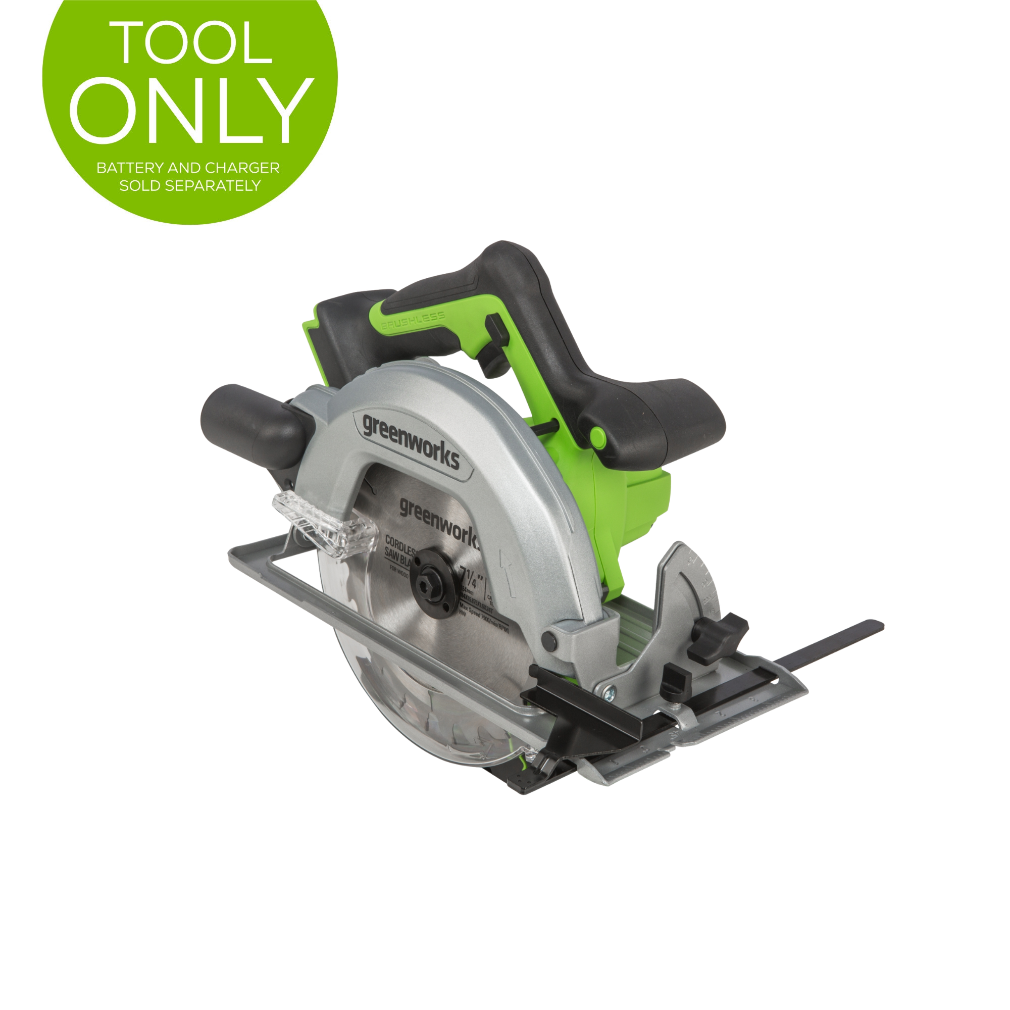 24V 7-1/4 Inch Cordless Circular Saw - Tool Only - Perfect for Woodworking, DIY Projects & Construction Work