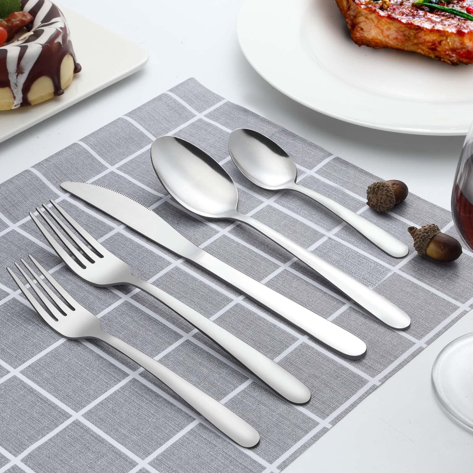 Premium 20-Piece Stainless Steel Silverware Set for 4 - Polished Flatware with Forks, Spoons & Knives | Food-Grade Cutlery for Home, Kitchen, Restaurant & Hotel | Dishwasher Safe Utensils | Perfect for Dinner Parties, Weddings & Everyday Dining