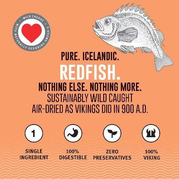 Premium Icelandic Redfish Skin Rolls Dog Treats - All-Natural, Grain-Free Chews for Healthy Teeth & Strong Jaws - Perfect for Training, Rewards, and Dental Care