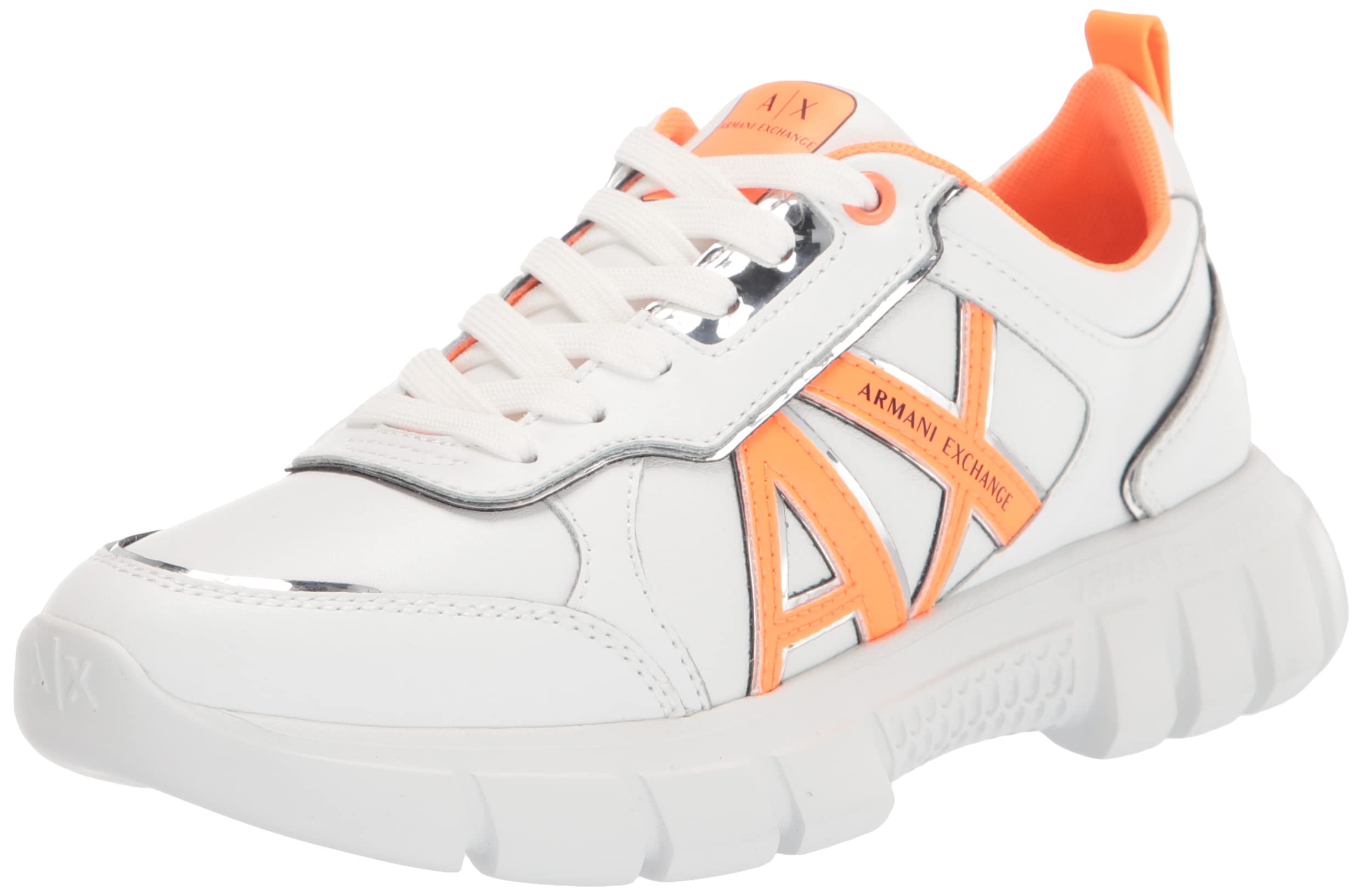 ARMANI EXCHANGE Women's Leather Logo Sneakers - Stylish Sporty Fashion Shoes for Running, Gym & Casual Wear
