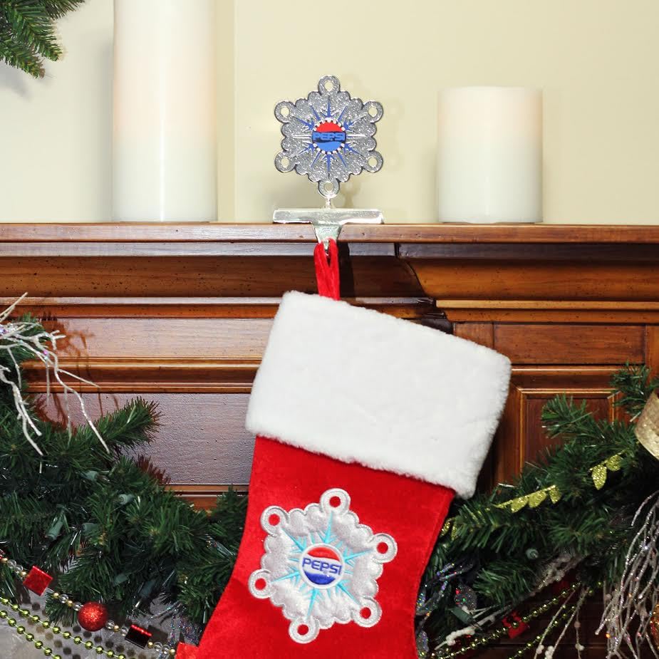 Pepsi Snowflake Stocking Holder with Crystals, 6.5