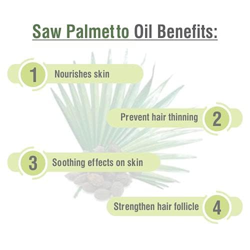 Pure & Natural Cold-Pressed Saw Palmetto Oil (15ML) - Organic Herbal Extract for Hair Growth, Prostate Health & Skin Care - Perfect for Aromatherapy, Massage & DIY Beauty Products