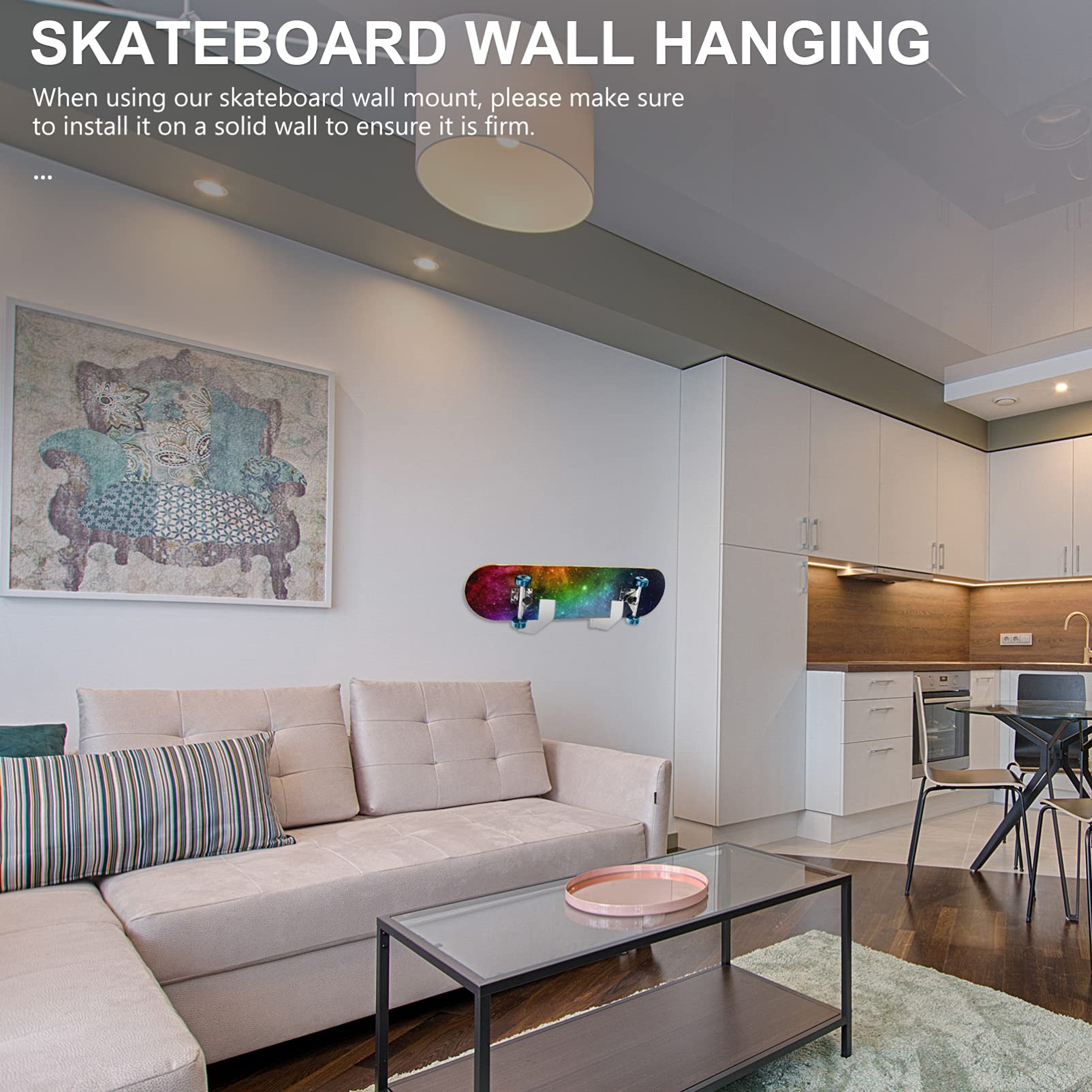 Clear Acrylic Wall Mount Skateboard Rack for Snowboard & Longboard Storage