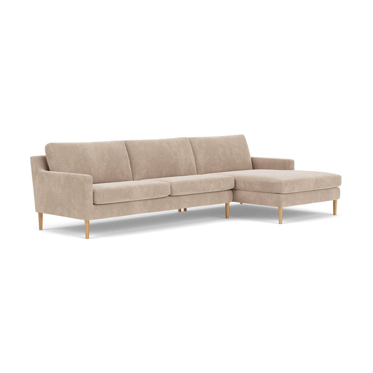 Astha Fabric Right Chaise Sofa - Modern Upholstered Sectional Couch for Living Room, Lounge & Small Spaces
