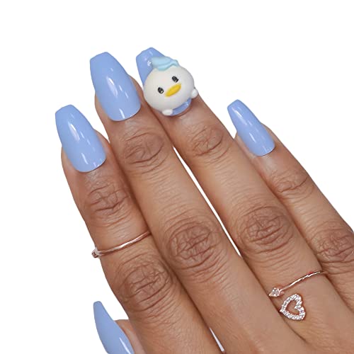 Beromt 12-Piece Cute Charm French False Nails - Glossy Full Cover Artificial Medium Round Fake Nails with Glue Tabs for Women & Girls (BFNC33CC) - Perfect for Parties, Weddings, and Everyday Glam