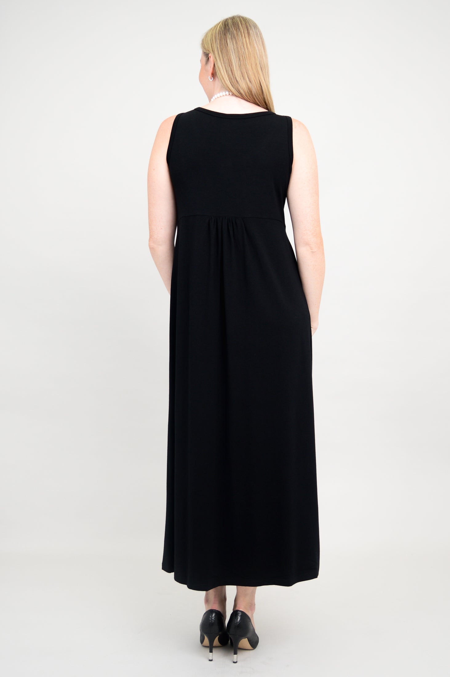 Liane Sleeveless Dress for Women - Soft Bamboo Fabric Summer Dress in Black | Perfect for Beach Vacations, Date Nights & Casual Outings