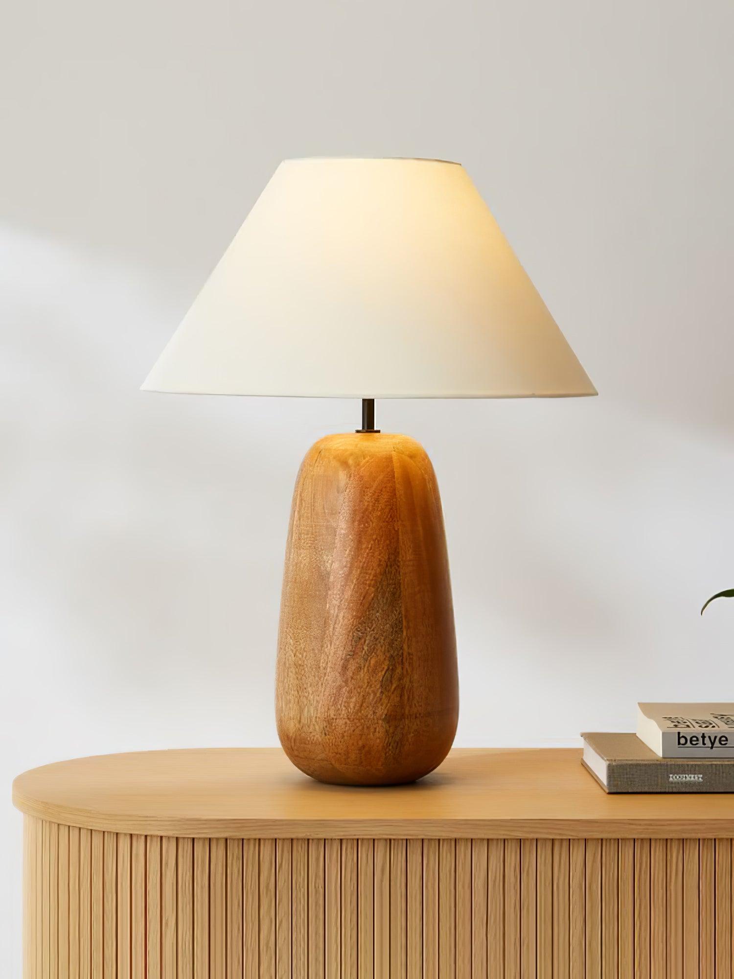 Stylish Irving Wood Table Lamp - Modern Home & Office Decor Lighting for Bedroom, Living Room, and Study - Warm Ambient Light for Reading & Relaxation