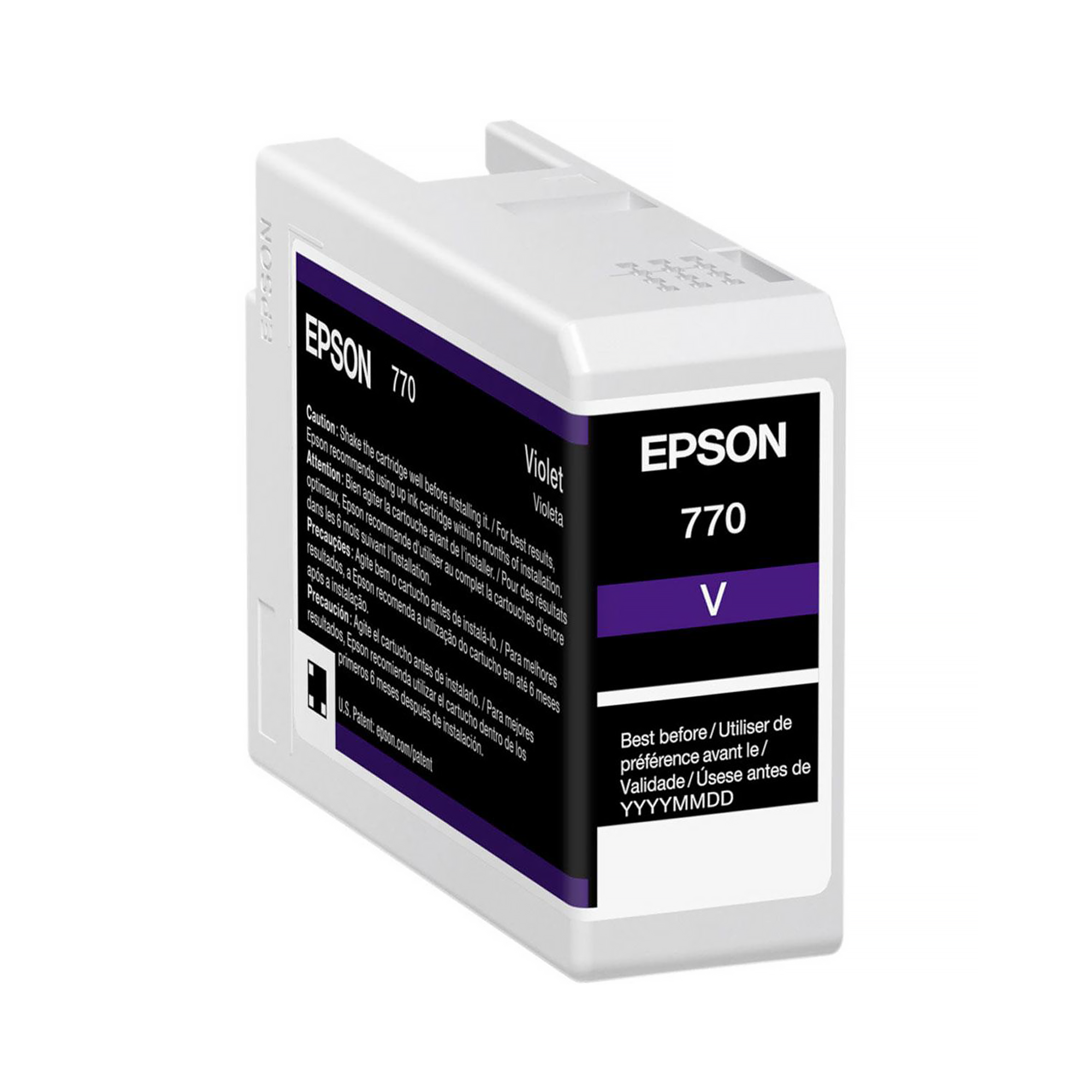 Epson T770 UltraChrome PRO10 Violet Ink Cartridge (25mL) - Compatible with SureColor P700 Printer | High-Quality Photo Printing for Professional Photography & Fine Art Reproduction