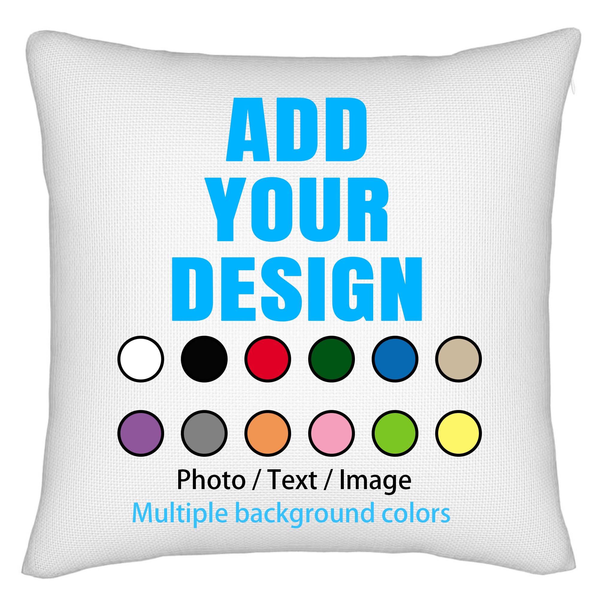 Custom Photo Throw Pillow Covers - Personalized Text & Image Square Pillow Cases for Sofa, Couch, Bed & Chair - Farmhouse Decor Cushion Covers in Multiple Standard Sizes - Perfect for Home Decor, Living Room Accents & Cozy Gift Ideas