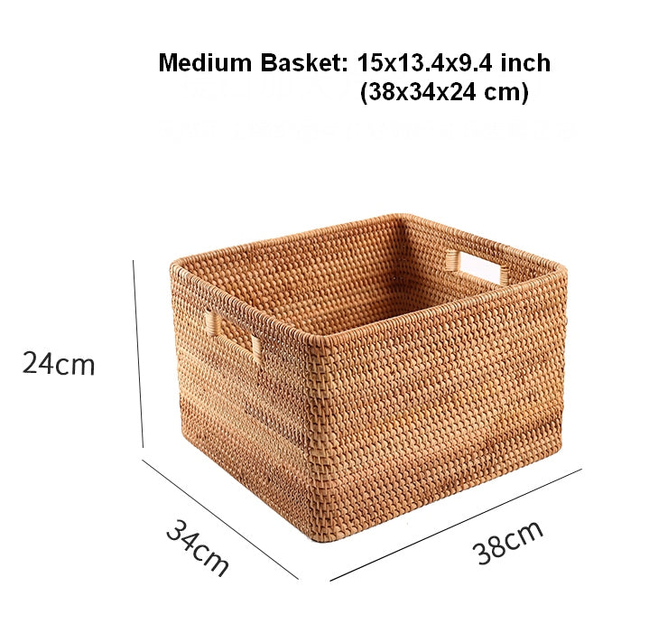 Extra Large Woven Storage Baskets - Rectangular Organizer for Clothes, Kitchen, Bedroom & Shelves | Perfect for Home Decor & Living Room Organization