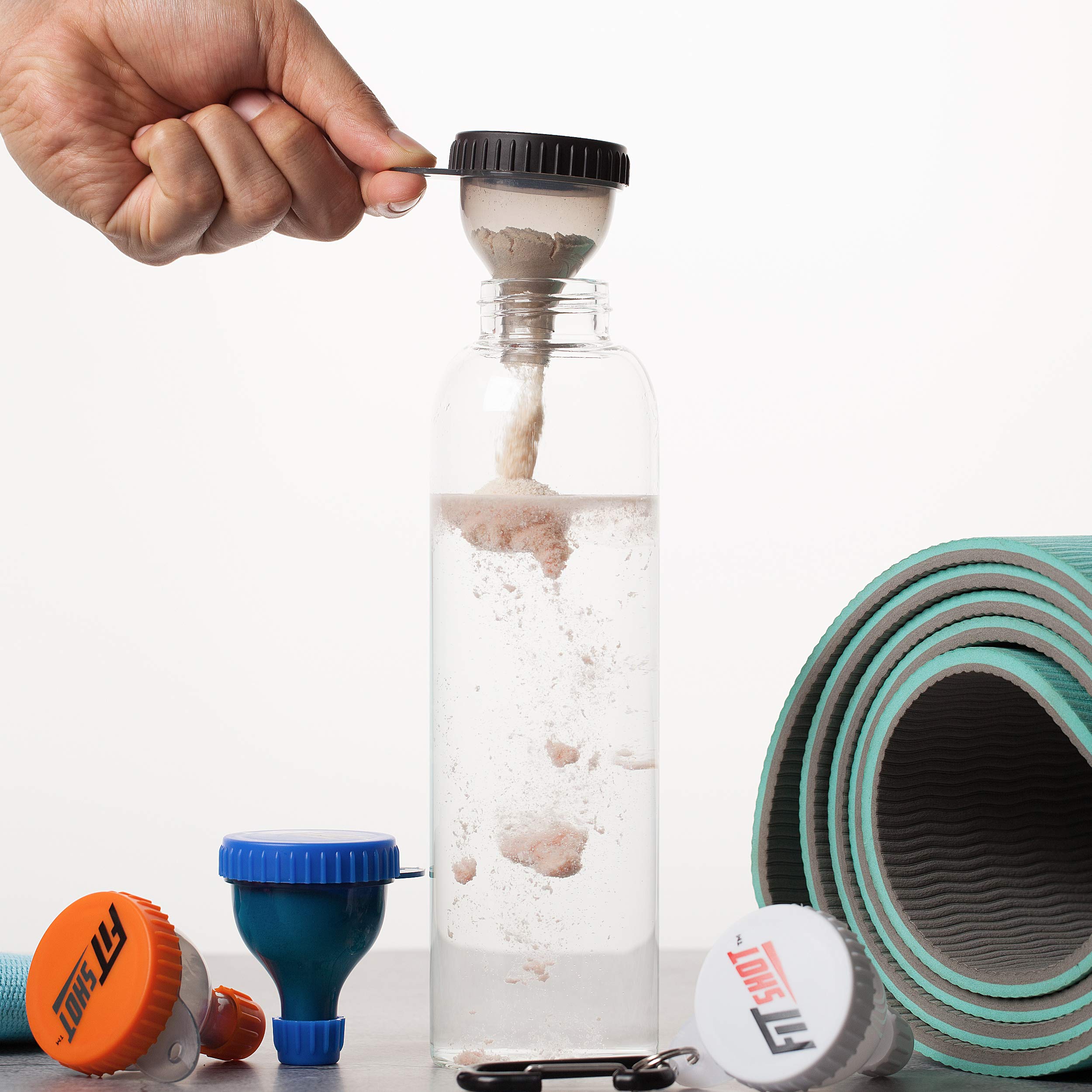 Premium BPA-Free Protein Powder Funnel with Keychain – 4 Pack Portable Supplement Funnels for Gym, Travel & On-the-Go | 40ml Small Water Bottle Funnel for Pre-Workout & Protein Shakes | Perfect for Fitness Enthusiasts & Active Lifestyles
