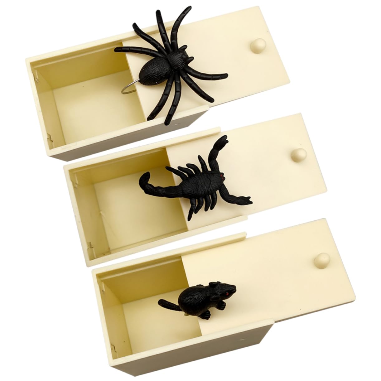 SAFIGLE 3-Piece Halloween Toy Set - Plastic Scorpion, Fake Spider & Piggy Bank for Kids - Scary Props, Fun Gifts & Practical Surprise Box for Halloween Parties, Trick or Treat, and Classroom Activities